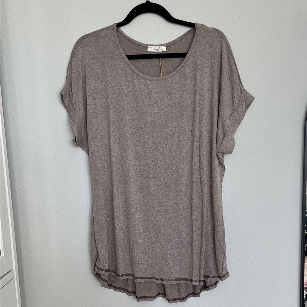 Easel Los Angeles Brown Tunic Top